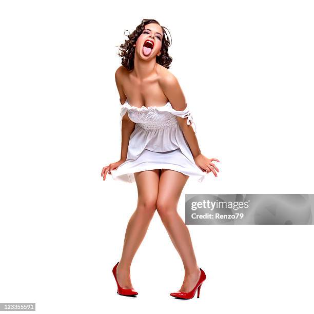 pin-up girl - vintage pin up girl stock pictures, royalty-free photos & images