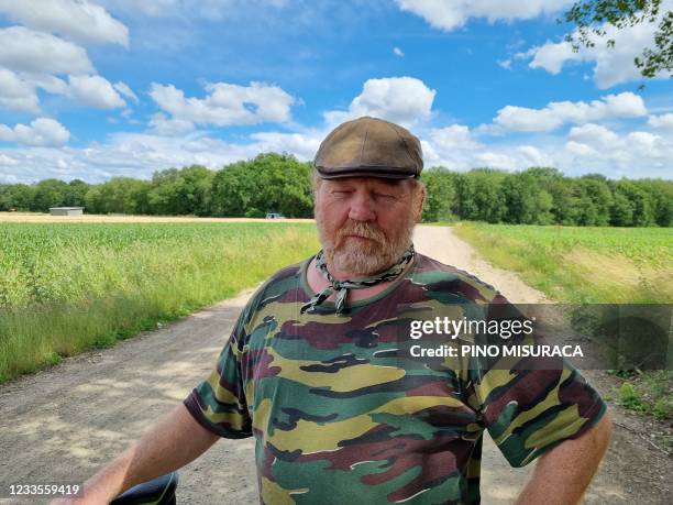 Hunter Leonard 'Nard' Houben, who found the body of Jurgen C. Early Sunday morning, pictured at the Dilserbos, a forest area of Nationaal Park Hoge...