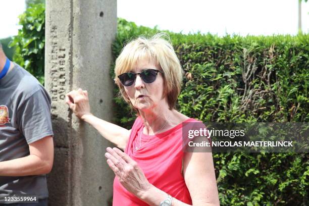 Relatives of Jurgen C. Talk to the press at the Dilserbos, a forest area of Nationaal Park Hoge Kempen in Dilsen-Stokkem, Limburg province, Sunday 20...