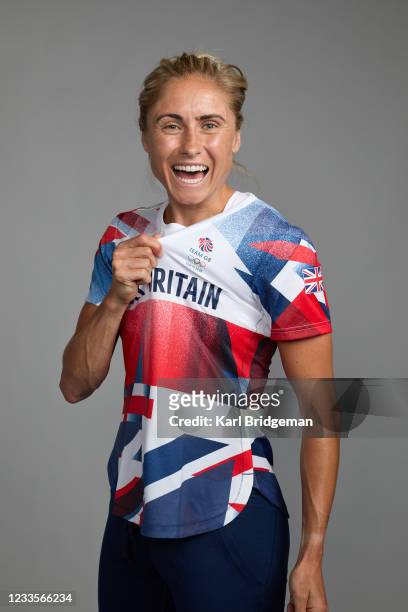 Portrait of Steph Houghton, a member of the Great Britain Olympic Football team, during the Tokyo 2020 Team GB Kitting Out at NEC Arena on June 18,...