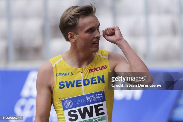 Joel Bengtsson of Sweden competes in the Men's 110m Hurdles Final B on Day 2 at the European Athletics Team Championships First League on June 20,...
