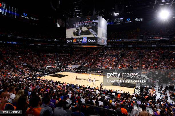 Wide shot of the arena during the Phoenix Suns game against the LA Clippers during Game 1 of the Western Conference Finals of the 2021 NBA Playoffs...
