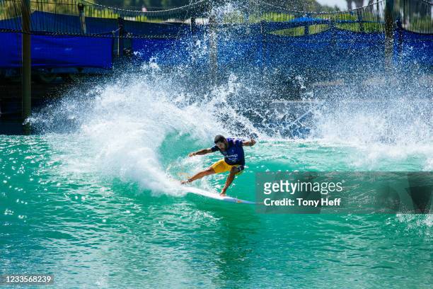 Champion Adriano De Souza of Brazil surfing in the Men's Bonus Run of the Qualifying Round of the Surf Ranch Pro presented by Adobe on JUNE 20, 2021...