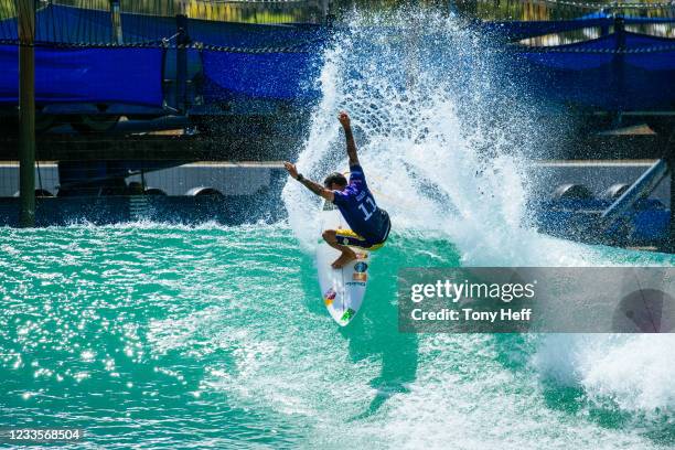 Champion Adriano De Souza of Brazil surfing in the Men's Bonus Run of the Qualifying Round of the Surf Ranch Pro presented by Adobe on JUNE 20, 2021...