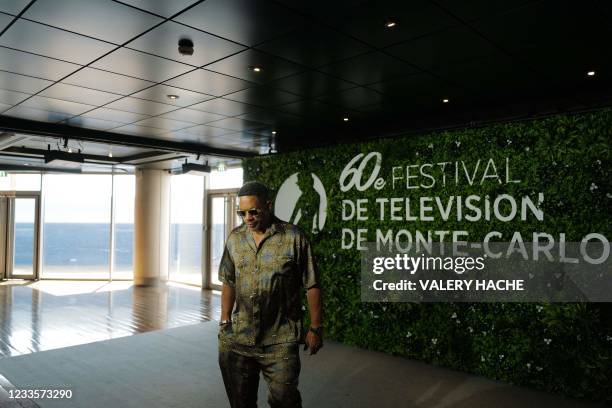 French rapper, actor and member of the jury Didier Morville, aka Joey Starr, leaves a photocall as part of the 60th Monte-carlo Television Festival...