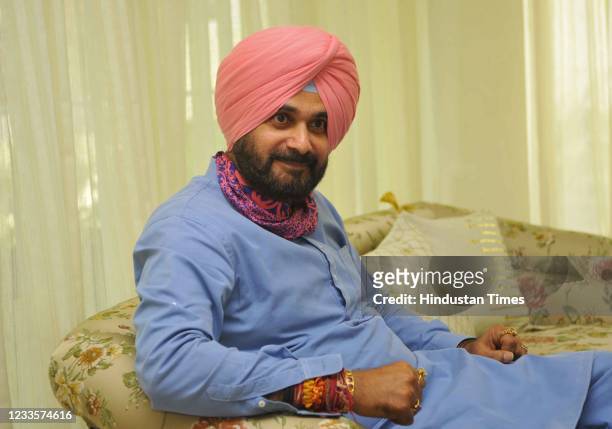 Congress leader Navjot Singh Sidhu during an interview with Hindustan Times, on June 20, 2021 in Patiala, India.