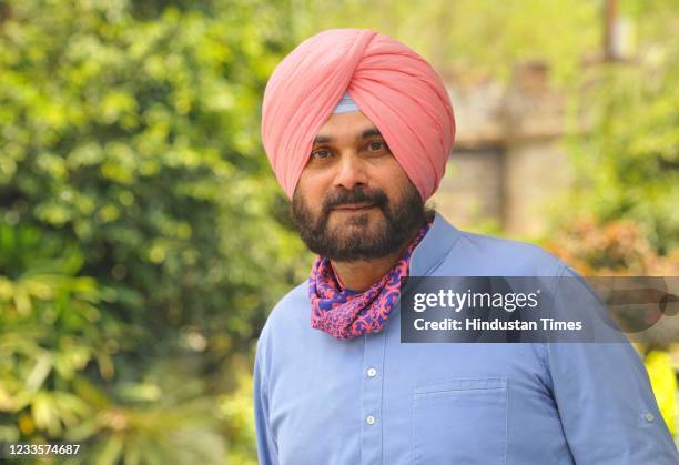 Congress leader Navjot Singh Sidhu during an interview with Hindustan Times, on June 20, 2021 in Patiala, India.