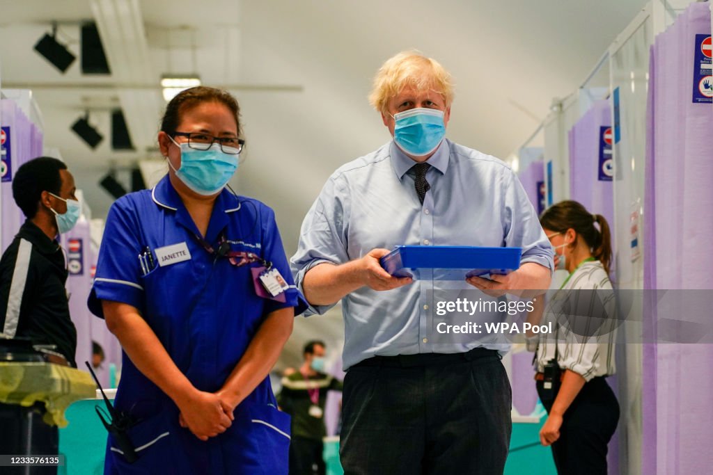 Boris Johnson Touts Vaccination Effort In Visits To Lab And Vaccine Centre