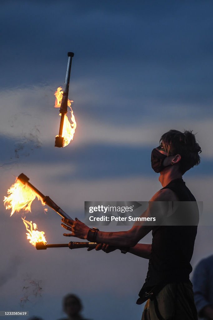 Fire Club Edinburgh Marks Summer Solstice On Calton Hill