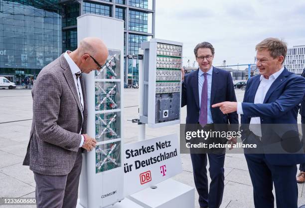 Timotheus Höttges , Chairman of the Board of Management of Deutsche Telekom, Andreas Scheuer , Federal Minister of Transport and Digital...