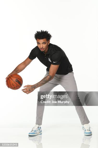 Draft Prospect, James Bouknight poses for a portrait during the 2021 NBA Draft Combine on June 23, 2021 at the Wintrust Arena in Chicago, Illinois....