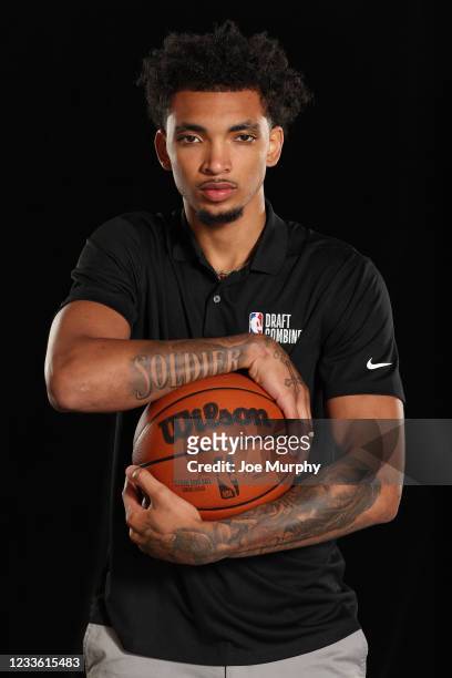 Draft Prospect, James Bouknight poses for a portrait during the 2021 NBA Draft Combine on June 23, 2021 at the Wintrust Arena in Chicago, Illinois....