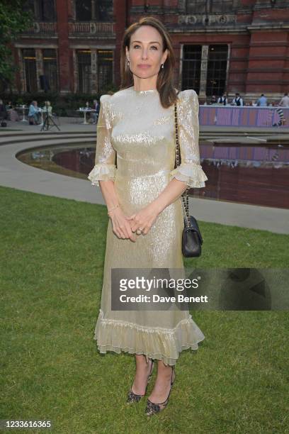Claire Forlani attends a private view of "Alice: Curiouser and Curiouser" supported by HTC Vive at The V&A on June 23, 2021 in London, England.