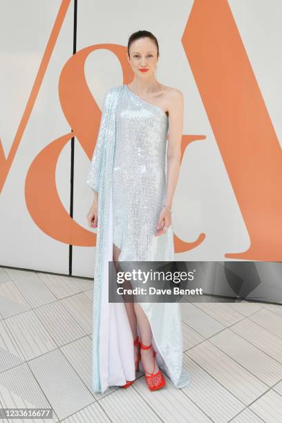 Andrea Riseborough attends a private view of "Alice: Curiouser and Curiouser" supported by HTC Vive at The V&A on June 23, 2021 in London, England.