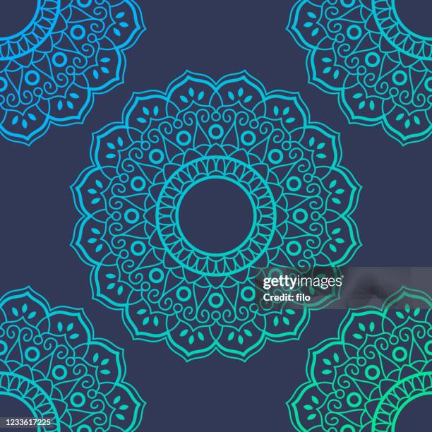 ilustraciones, imágenes clip art, dibujos animados e iconos de stock de mandala sin costuras - mandala