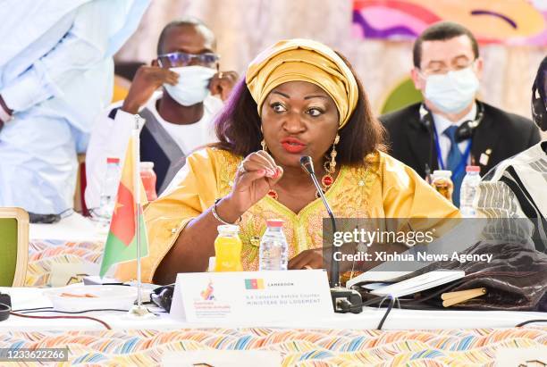 Cameroon's Housing and Urban Development Minister Celestine Ketcha Courtes speaks during the 40th General Assembly of Shelter Afrique in Yaounde,...