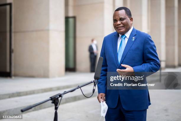 Jean-Claude Gakosso, Foreign Minister of Congo, is pictured during the 2nd Conference on Libya on June 23, 2021 in Berlin, Germany. The United...