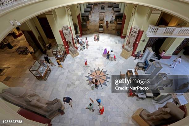 Visitors view the Museum of Egyptian Antiquities in Tahrir Square, better known as the Egyptian Museum or the Cairo Museum, is home to a wide...