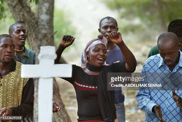Patience Bailflue, from Cameroon, the only woman among the sub-Saharan clandestines hiding out on Mont Gourougu, near the Spanish port city of...