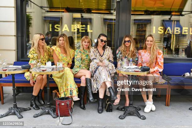 Gracie Egan, Lily Jean Bridger, Sydney Lima, Gizzi Erskine, Niomi Smart and Hum Fleming attend Celia B's "In Bloom" SS21 collection launch at Isabel...