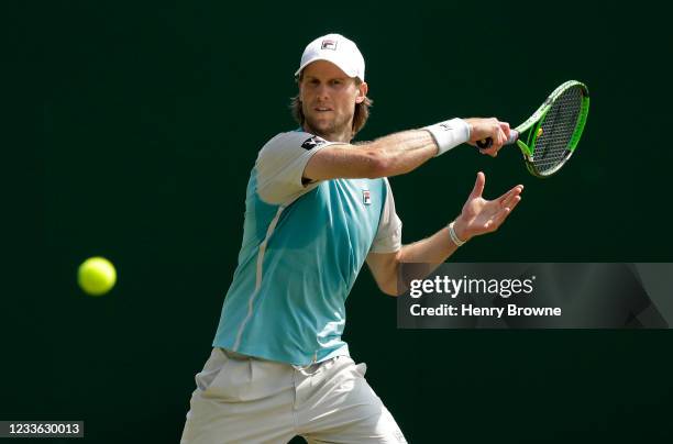 Andreas Seppi of Italy in action during his mens singles quarter final match against Max Purcell of Australia during day 6 of the Viking...