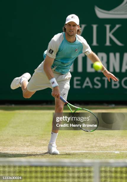 Andreas Seppi of Italy in action during his mens singles quarter final match against Max Purcell of Australia during day 6 of the Viking...