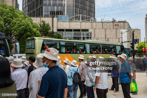 Many visitors lined up to visit the site of the first National Congress of the Communist Party of China in Shanghai, China, June 25, 2021.&#xA;