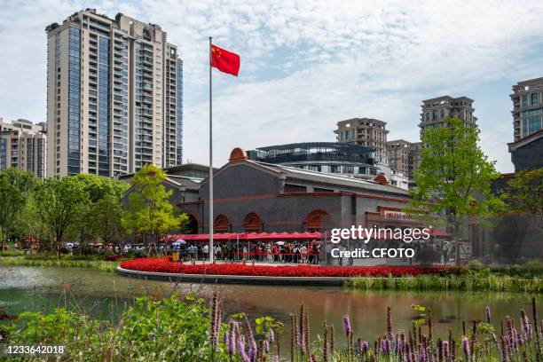 Many visitors lined up to visit the site of the first National Congress of the Communist Party of China in Shanghai, China, June 25, 2021.&#xA;