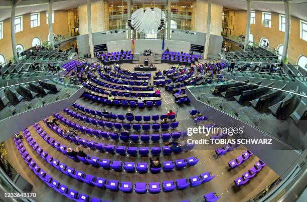 General overview shows the plenary during the last session of the season a session of the German lower house of parliament Bundestag in Berlin on...