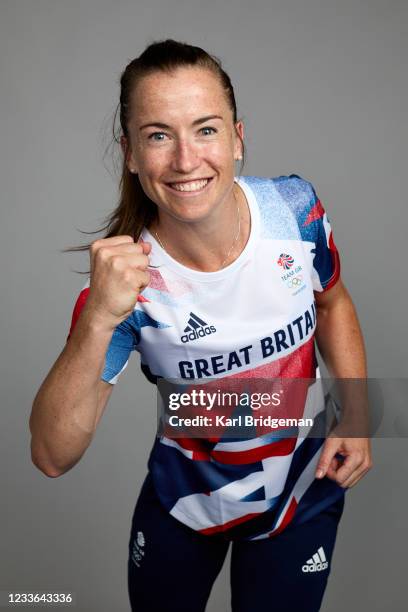 Portrait of Madeline Hinch, a member of the Great Britain Olympic Hockey team, during the Tokyo 2020 Team GB Kitting Out at NEC Arena on June 20,...