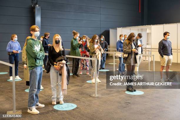 Illustration picture shows the COVID-19 vaccination center at Flanders Expo, in Gent, Friday 25 June 2021. The alderman of Ghent announced on the...