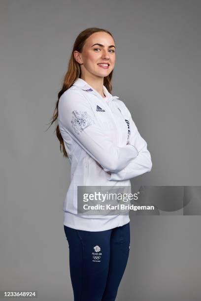 June 14: A portrait of Lois Toulson, a member of the Great Britain Olympic Diving team, during the Tokyo 2020 Team GB Kitting Out at NEC Arena on...