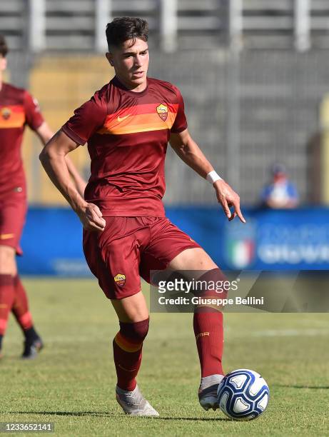 Cristian Volpato of AS Roma in action during Serie A-B U18 Semi-Final match between AS Roma and Atalanta BC the at Stadio Bruno Benelli on June 25,...