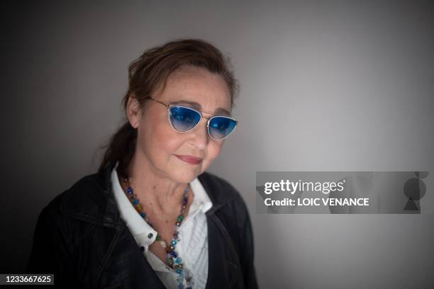 French actress Catherine Frot poses on the sidelines of the 7th edition of the Cinema and film music festival in La Baule, western France, on June...