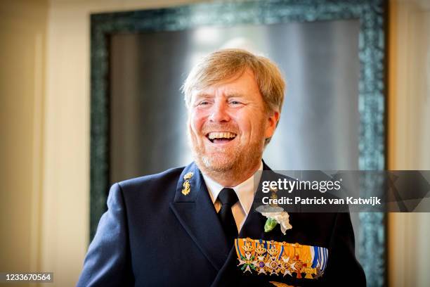 King Willem-Alexander of The Netherlands attends the Veteransday ceremony in the Schouwburg on June 26, 2021 in The Hague, Netherlands.