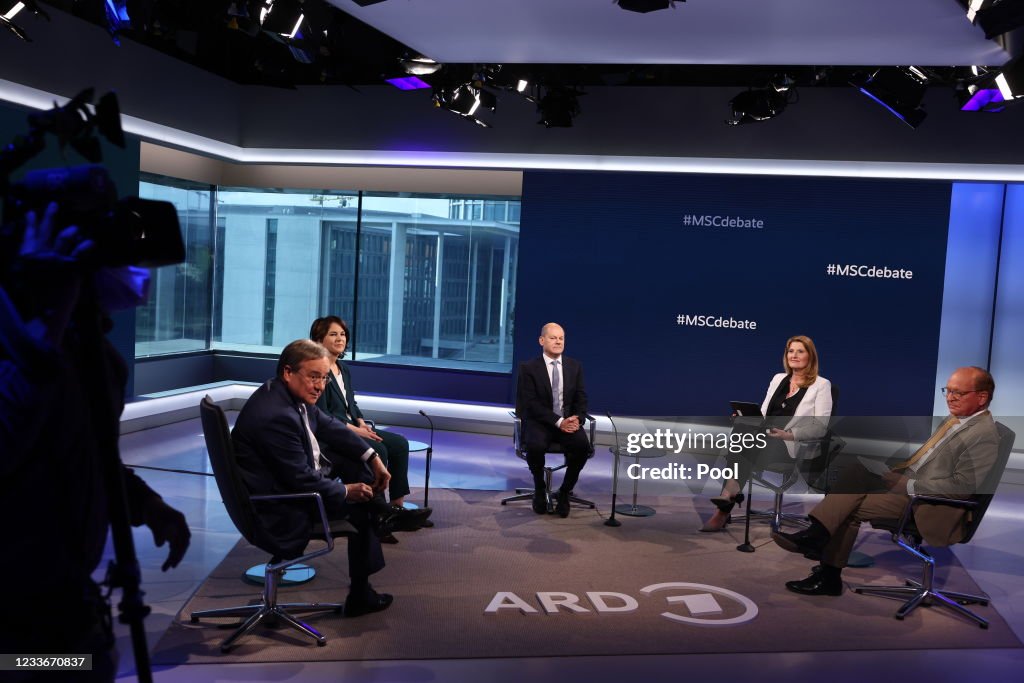 Germany's Candidates For Chancellor Attend TV Debate In Berlin