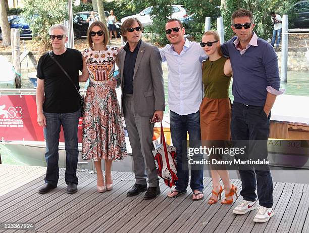 Director David Cronenberg poses with actors Keira Knightley, Viggo Mortensen, Michael Fassbender, Sarah Gadon and Vincent Cassel at the 68th Venice...