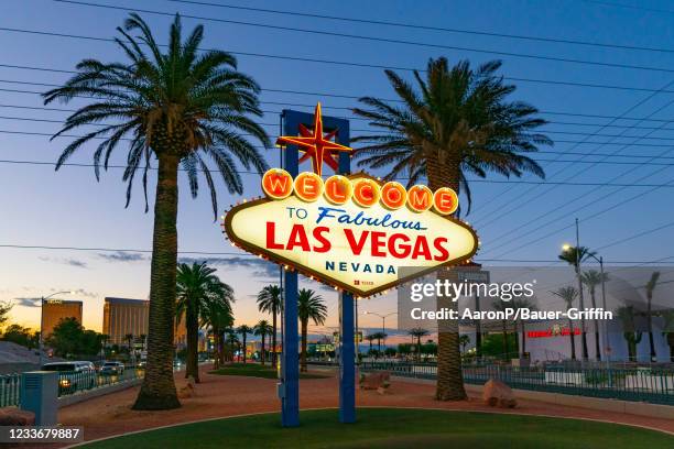 General views of the Las Vegas Sign on June 26, 2021 in Las Vegas, Nevada.