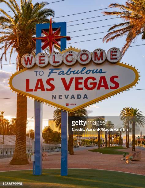 General views of the Las Vegas Sign on June 26, 2021 in Las Vegas, Nevada.