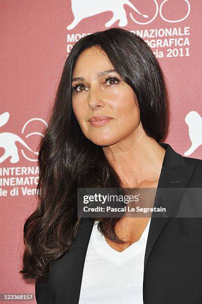 Actress Monica Bellucci poses at the "Un Ete Brulant" photocall at the Palazzo del Cinema during the 68th Venice Film Festival on September 2, 2011...