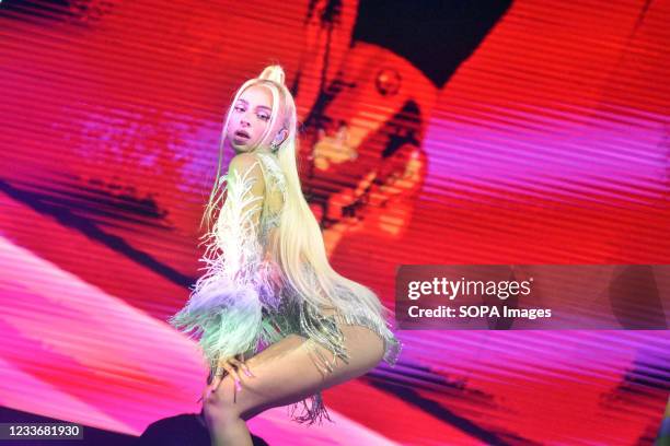 Singer Alba Farelo aka Bad Gyal performs live on stage. Alba Farelo, better known by her stage name Bad Gyal, is a 24-year-old Spanish singer, DJ and...