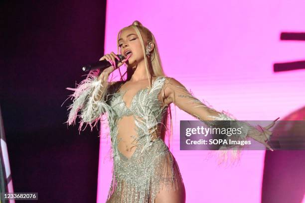 Singer Alba Farelo aka Bad Gyal performs live on stage. Alba Farelo, better known by her stage name Bad Gyal, is a 24-year-old Spanish singer, DJ and...