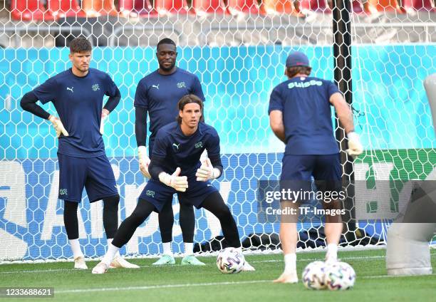 Yann Sommer of Switzerland controls the ball during the training at the National Arena on June 27, 2021 in Bucharest, Romania.