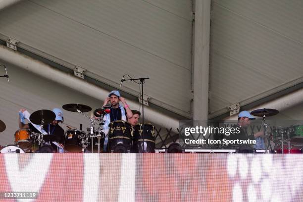 View of the Melbourne City band during the A-League Grand-Final soccer match between Melbourne City FC and Sydney FC on June 27, 2021 at AAMI Park in...