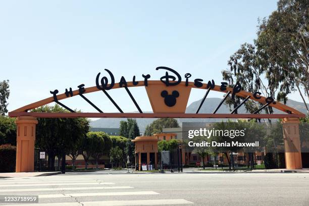 The entrance to Walt Disney Co. Is seen from West Alameda Ave. In Burbank on Wednesday, June 2, 2021 in Los Angeles, CA. This is their corporate...