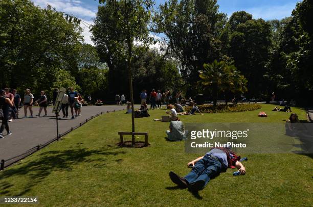 People enjoy the nice weather in St. Stephens Green in Dublin. Ireland is set see the hottest few days of the year this week, as temperatures are due...