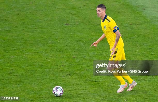 Sweden's Mikael Lustig during the UEFA Euro 2020 round of 16 match between Sweden and Ukraine at Hampden Park, on June 29 in Glasgow, Scotland.