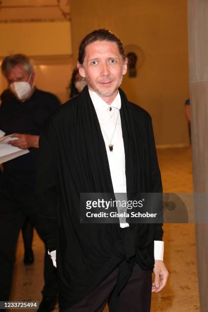 Julian Plica, son of Gaby Dohm during the premiere of "Tristan und Isolde" as part of the Munich Opera Festival 2021 at Nationaltheater on June 29,...