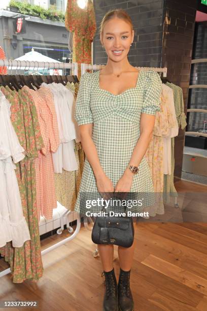 Roxy Horner attends the opening of the 'Nobody's Child' pop-up shop in Carnaby Street on June 30, 2021 in London, England.