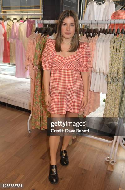 Aimee Kelly attends the opening of the 'Nobody's Child' pop-up shop in Carnaby Street on June 30, 2021 in London, England.